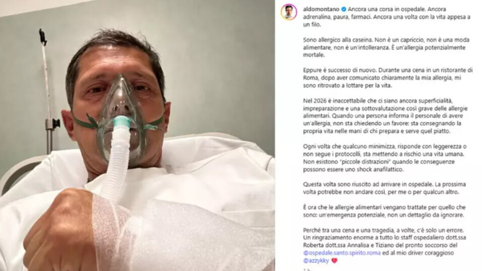 Aldo Montano ricoverato per choc anafilattico: Avevo avvertito il ristorante
