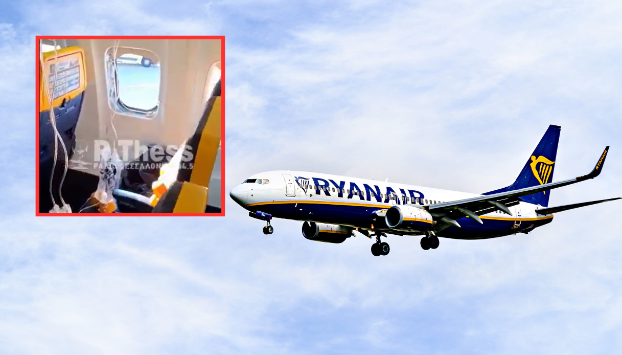 Passeggero risucchiato dal finestrino rotto sul volo Ryanair, salvo grazie alla cintura: La testa era fuori
