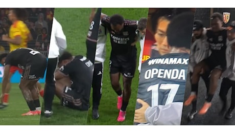 Openda in lacrime a Lens: infortunio alla caviglia e Lione ko