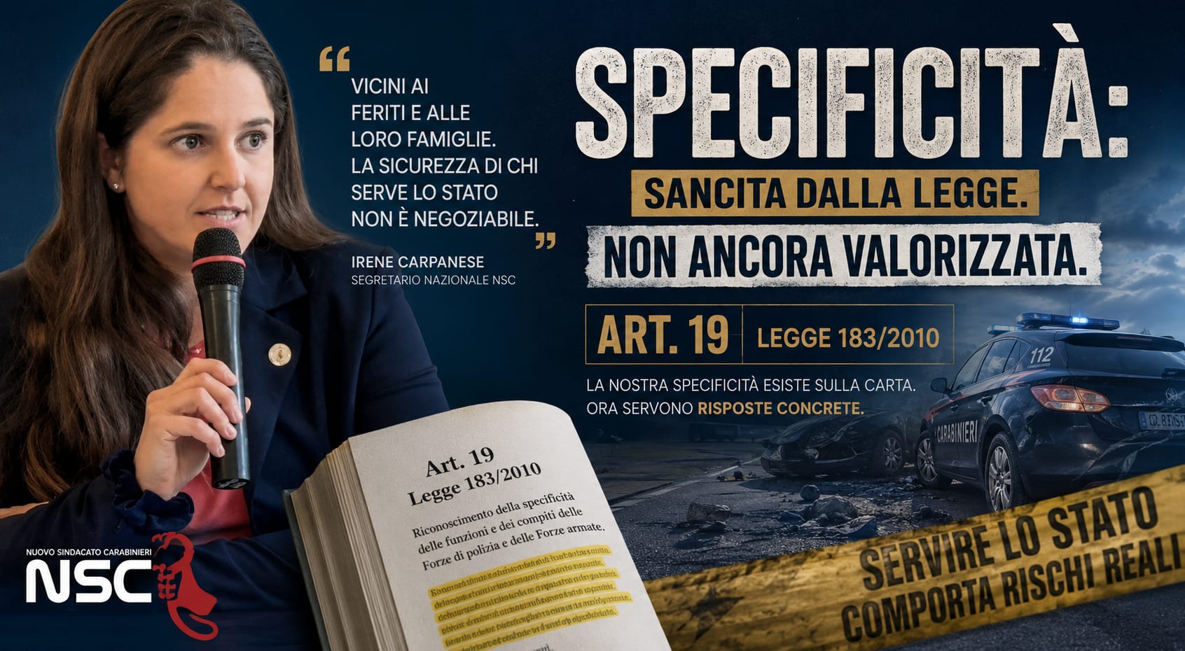 Grave scontro nel trevigiano, Irene Carpanese (NSC): «Vicini a feriti e famiglie. Il rischio su strada conferma l'urgenza di valorizzazione reale per la nostra specificità» – NSC