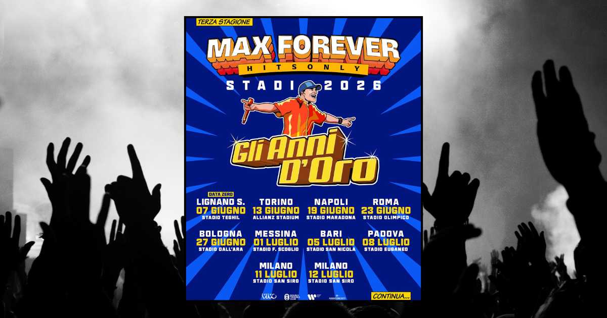 Scaletta concerto Max Pezzali a Messina, Stadio San Filippo 1 luglio 2026